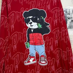 🌵 Graphic Print Hustle Long Sleeve T shirt Bear Money Drip Size M